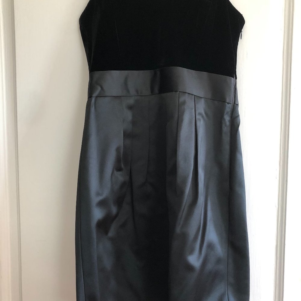 Theory black strapless mini dress